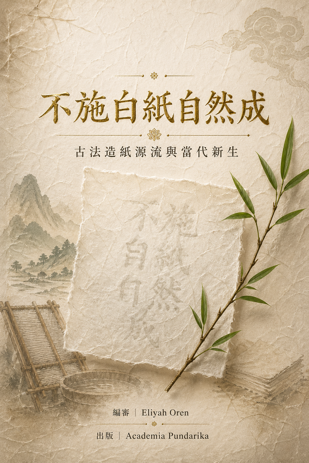 《不施白紙自然成：古法造紙源流與當代新生--一本跨越千年造紙工藝與意識科學的覺醒之書》 cover