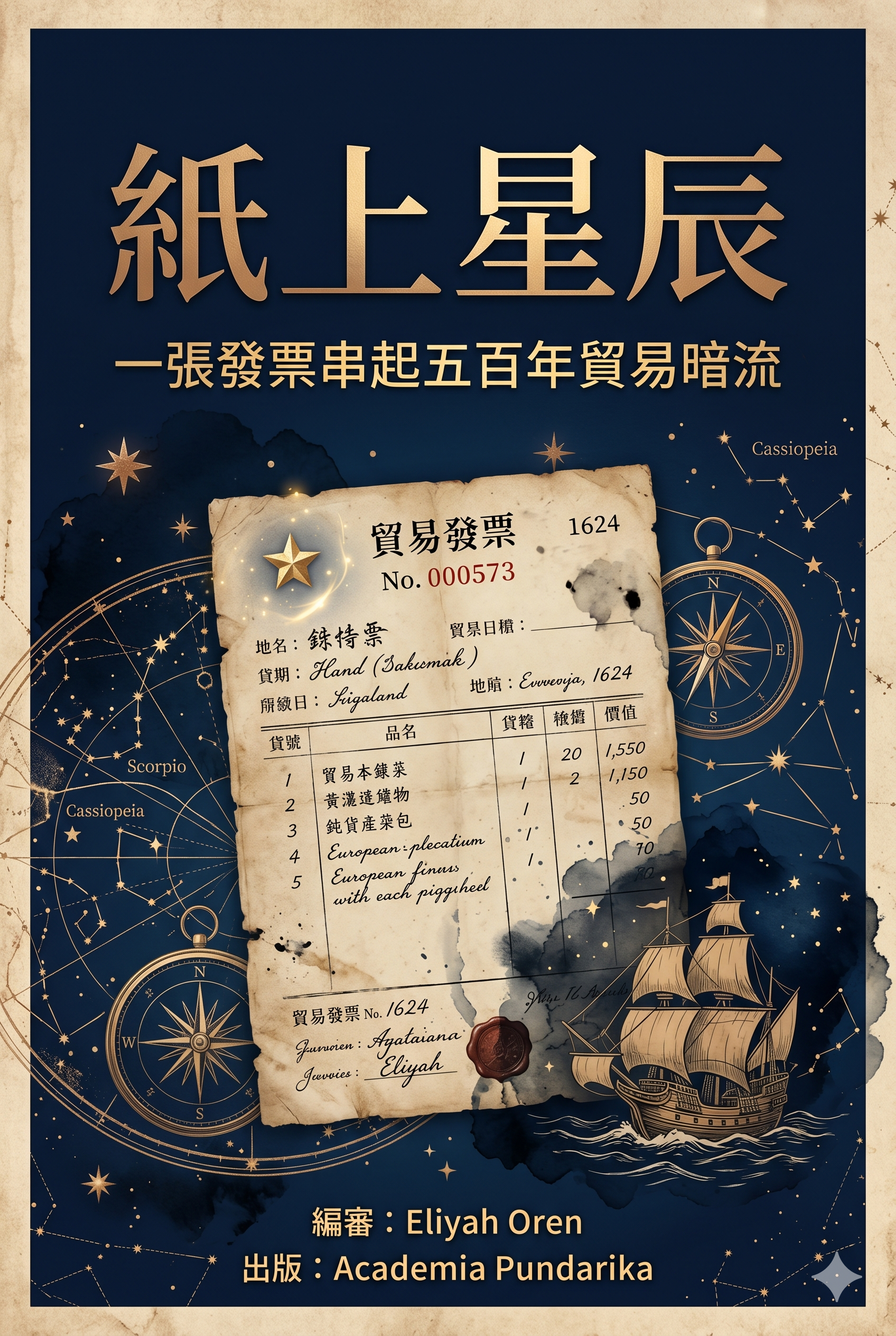 《紙上星辰：一張發票串起五百年貿易暗流--從熱那亞羊毛收據到比特幣區塊鏈，從航海時代到數位革命——一本顛覆你對「發票」認知的微觀現代史》 cover